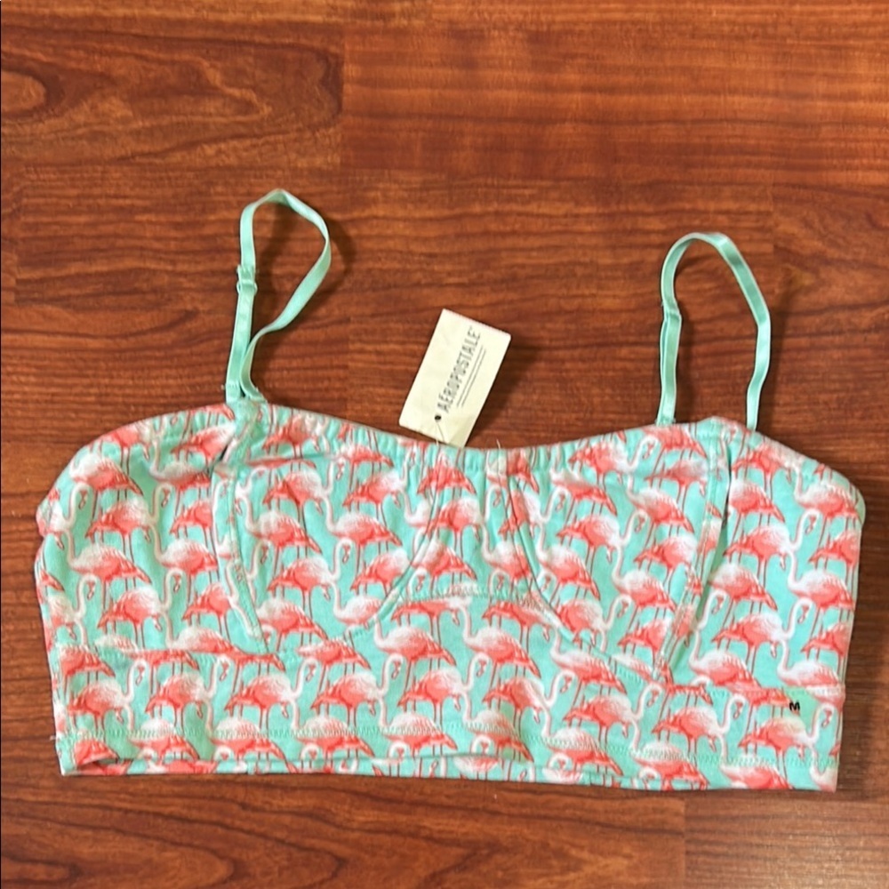 Aeropostale Flamingo Print Bralette Medium